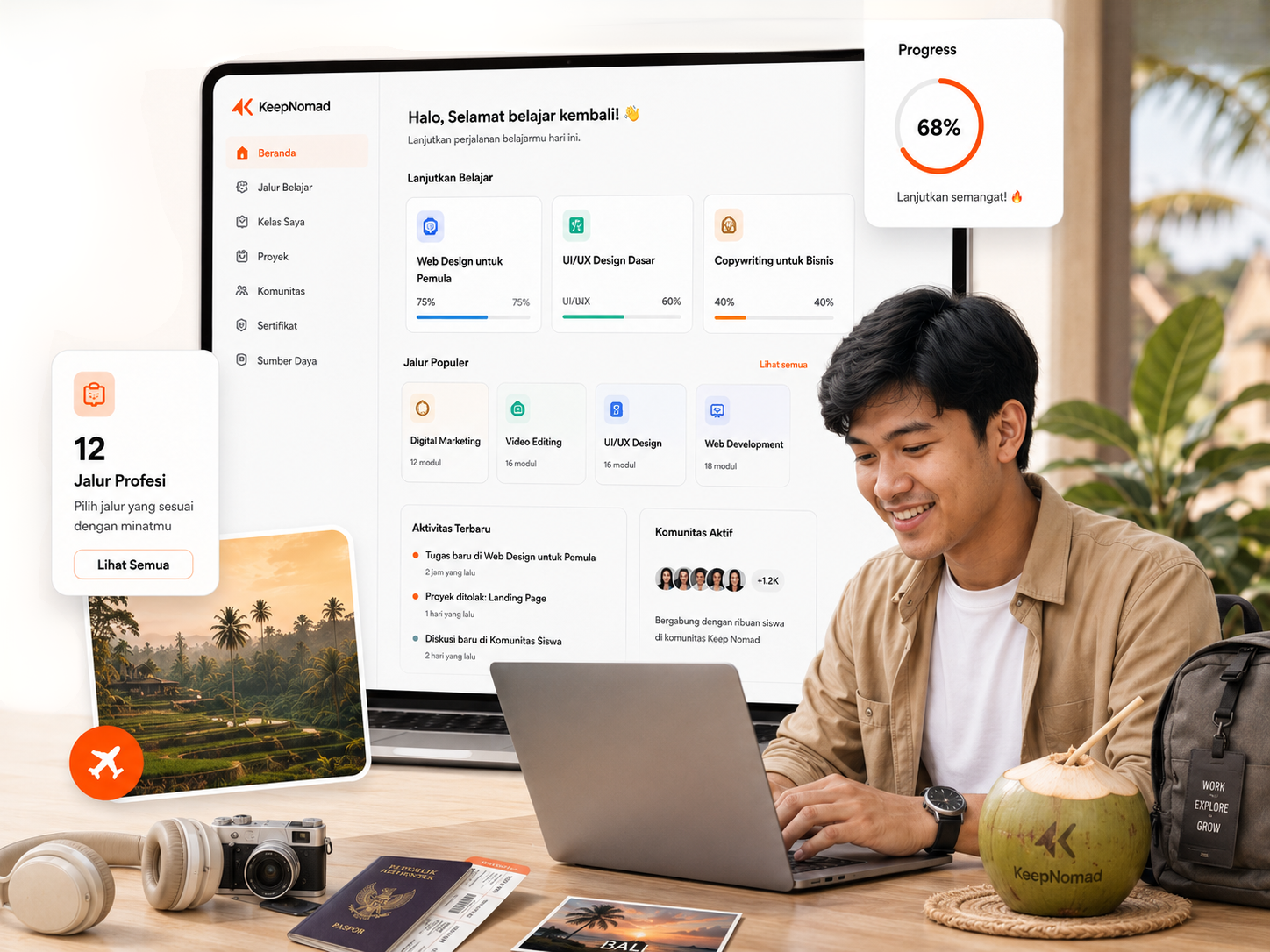 Platform belajar Keep Nomad dengan siswa digital nomad